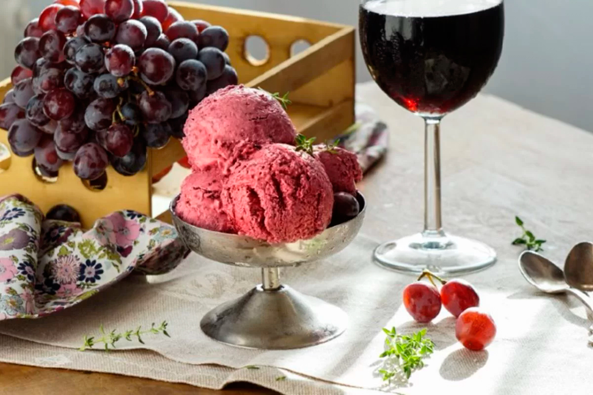 Sorvete de suco de uva integral